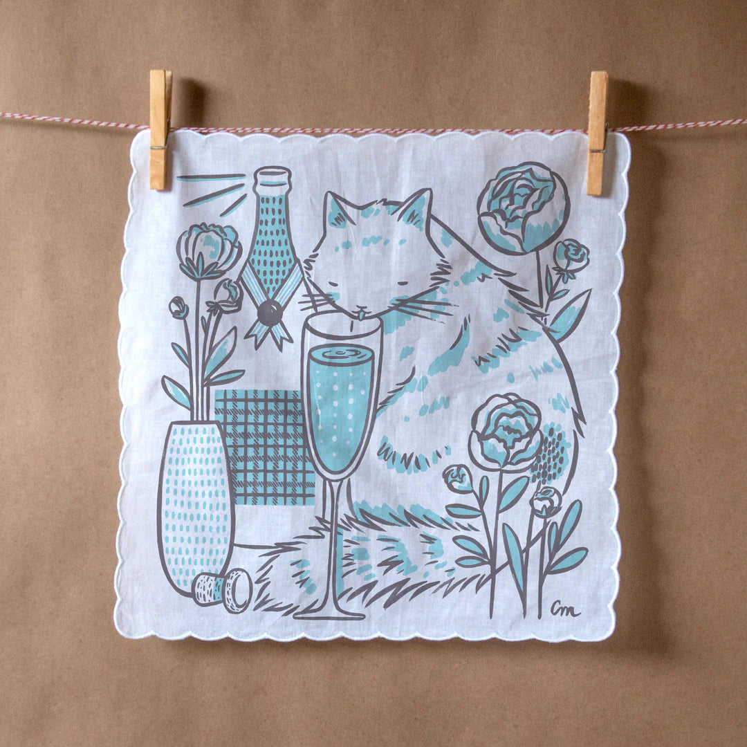 Cat Champagne Hankie