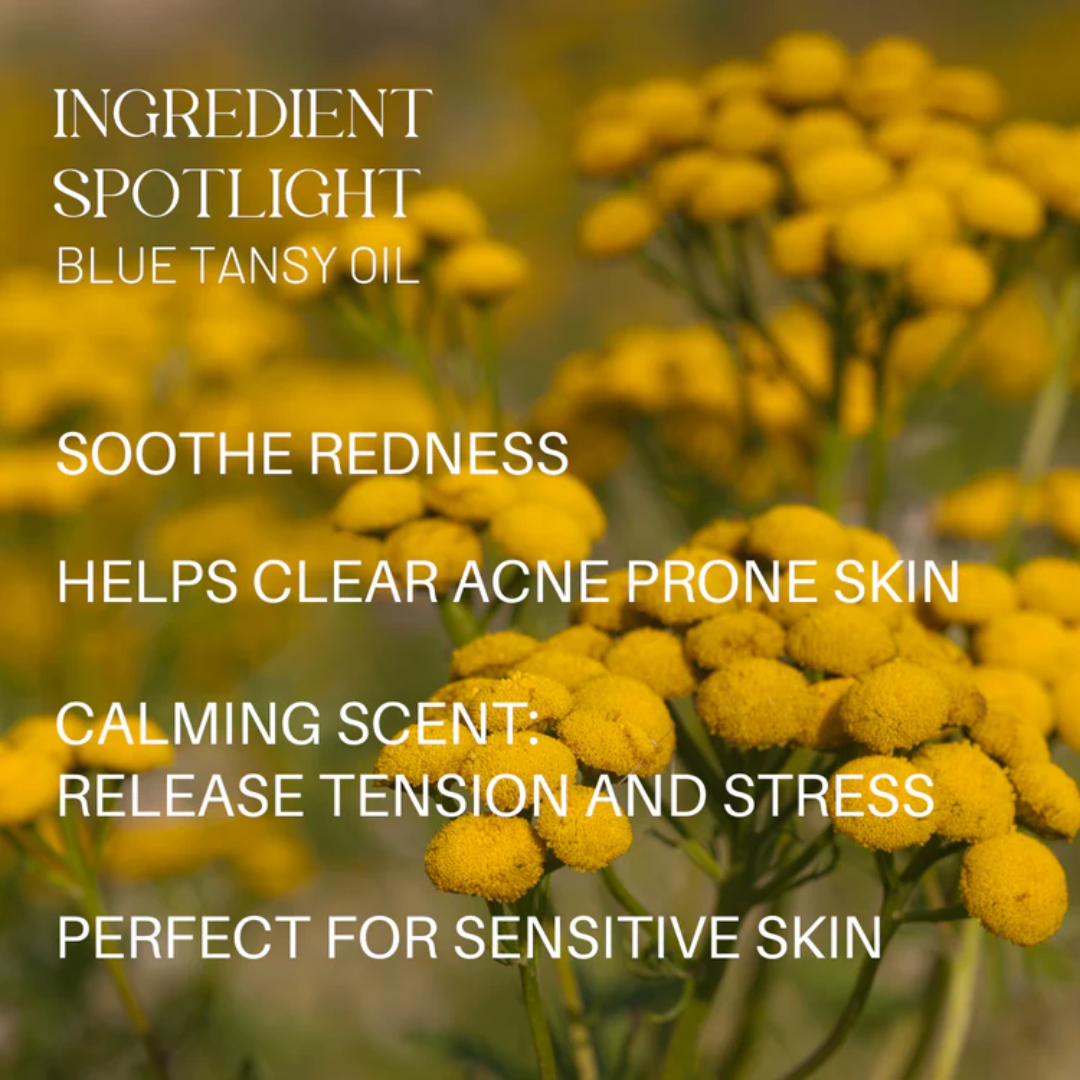 Aide Bodycare Clarifying Face Serum, featuring a small glass bottle with a dropper and a label with 'aide' logo, 'Clarifying Face Serum', and 'tansy & black cumin' text, displayed on a light-colored surface with a soft shadow. The serum is natural and available in Ottawa, Ontario, Canada.