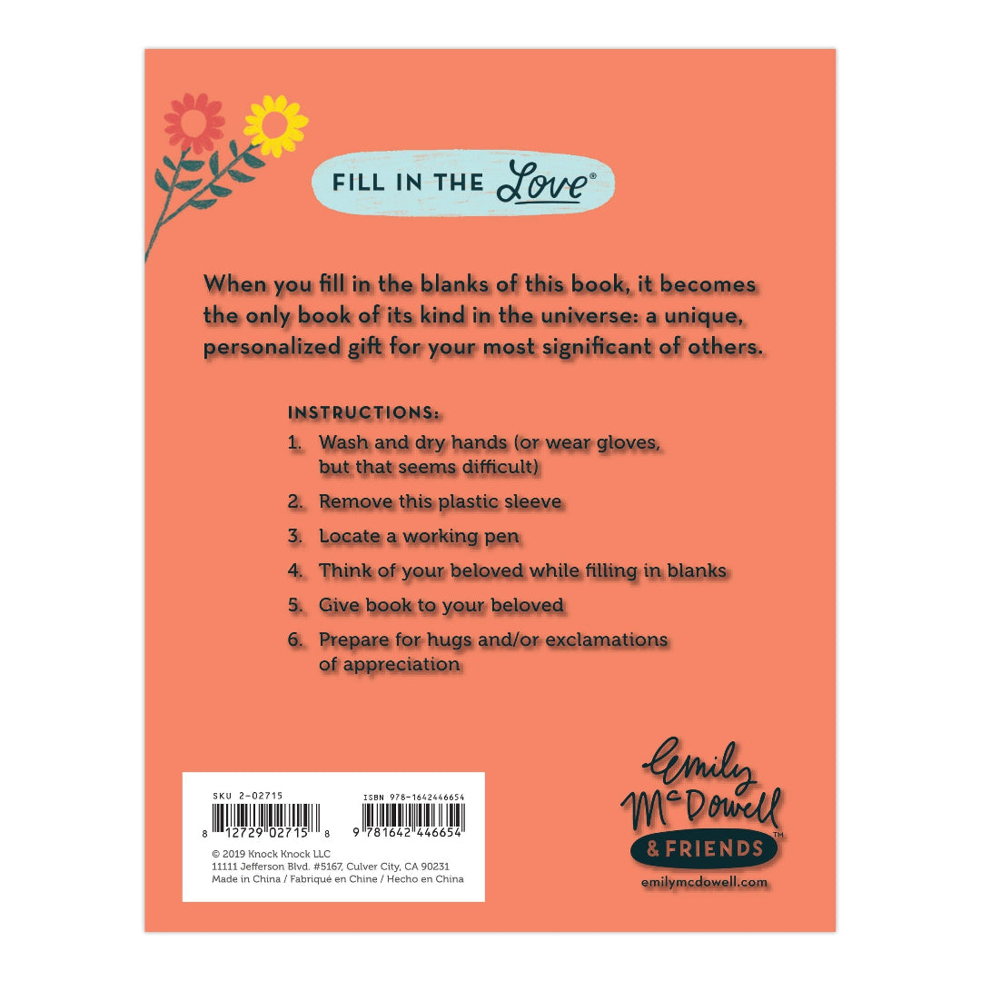 About Us Fill in the Love Book