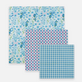 Blue Beeswax Wrap Variety Set is a set of 3 beeswax food wraps in small, medium and large.