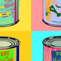 A vibrant pop art print featuring nine stylized cans of pure maple syrup in a grid, each with a different bold color background and contrasting can design. This Canadian food art is likely of interest in Ottawa, Ontario, Canada, known for maple syrup.